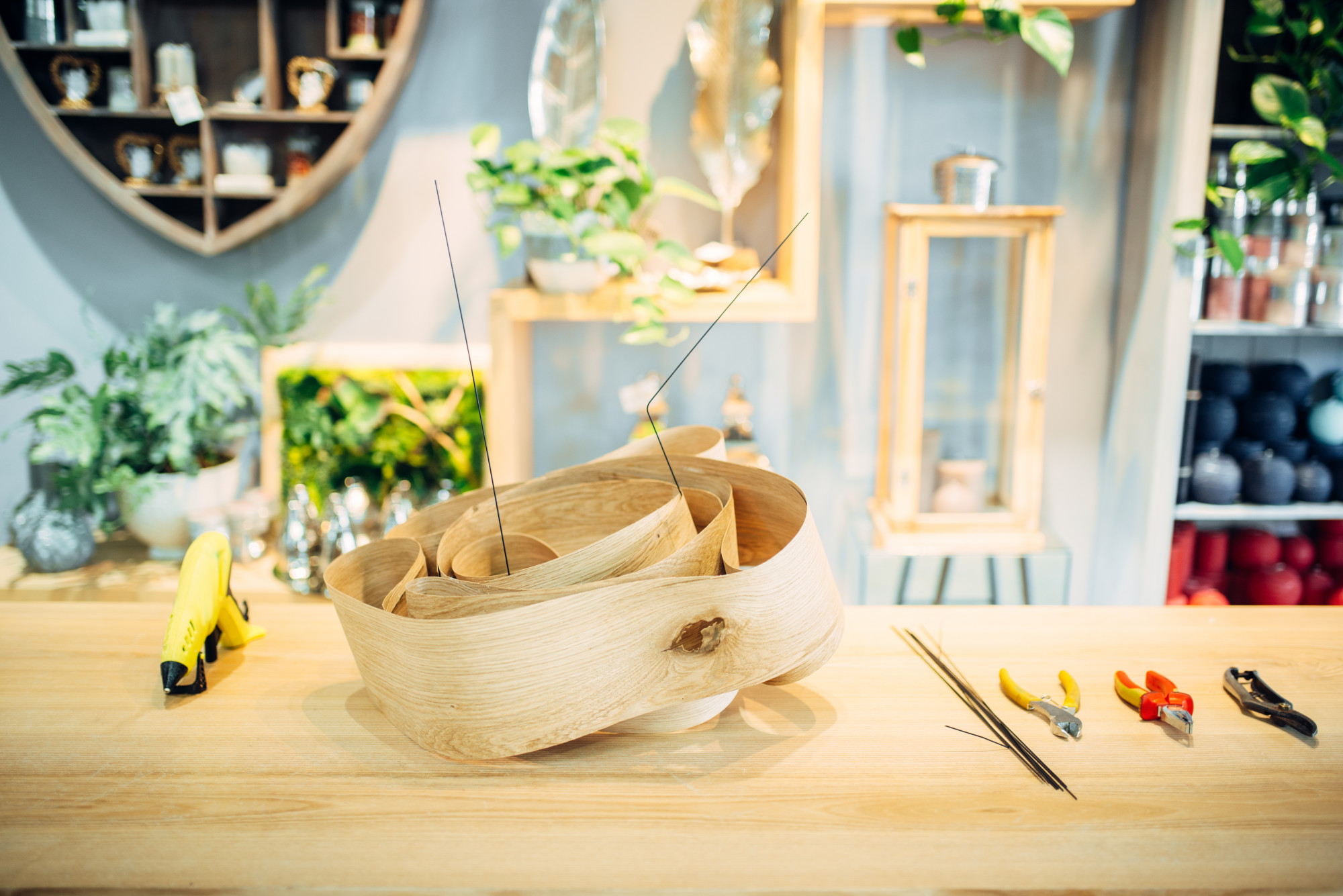 Studio kitchen with natural light and tools