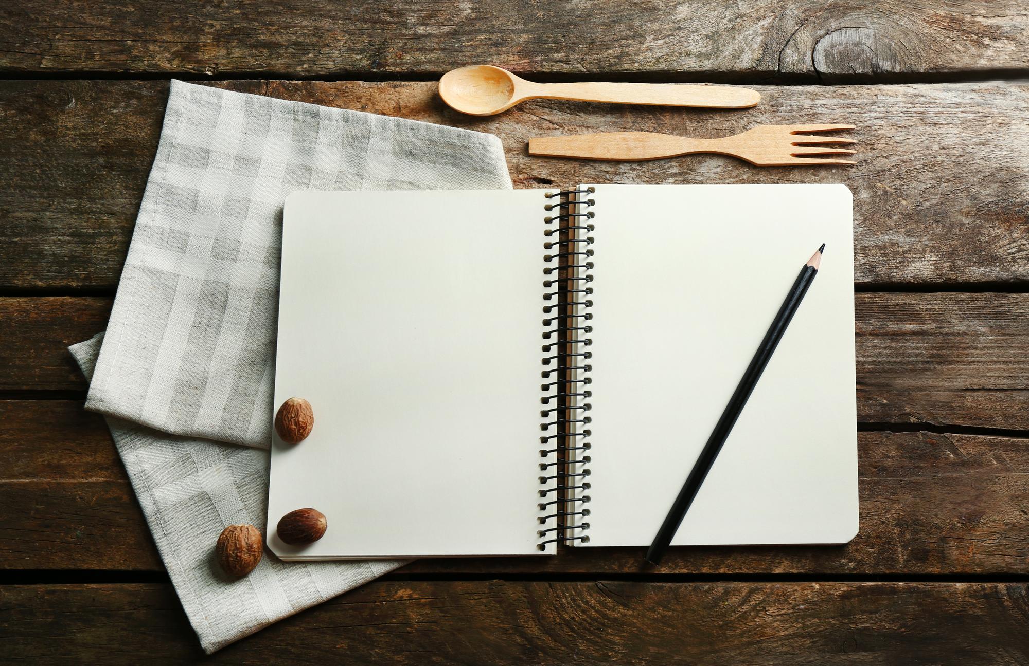 Sample menu layout and notes