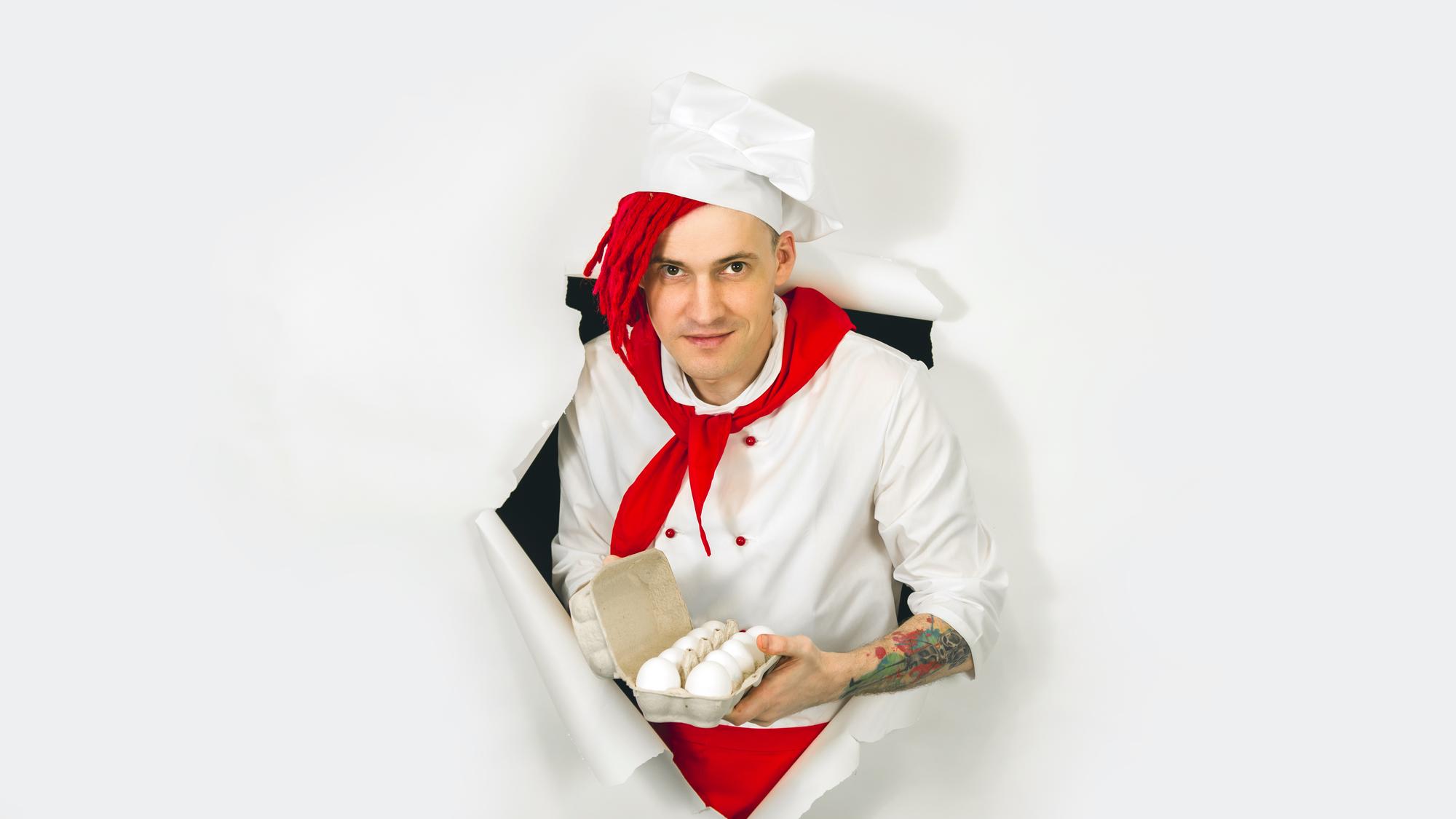 Chef teaching small class in studio
